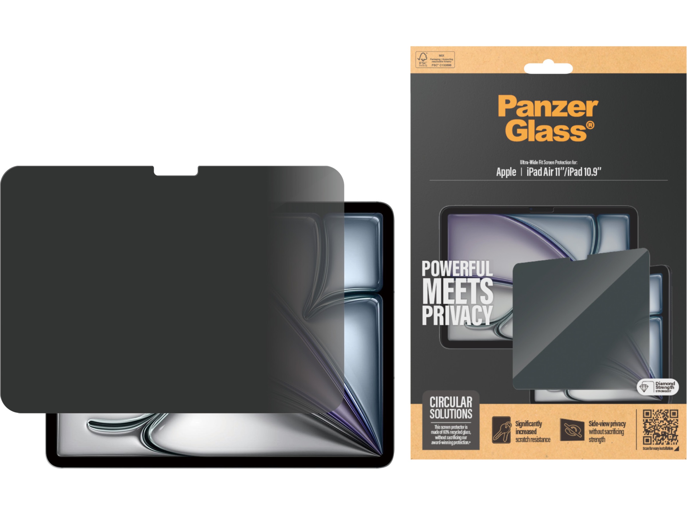 PanzerGlass iPad 11" / 10,9" og Air 11" Privacy skjermbeskytter Skjermbeskyttelse nettbrett