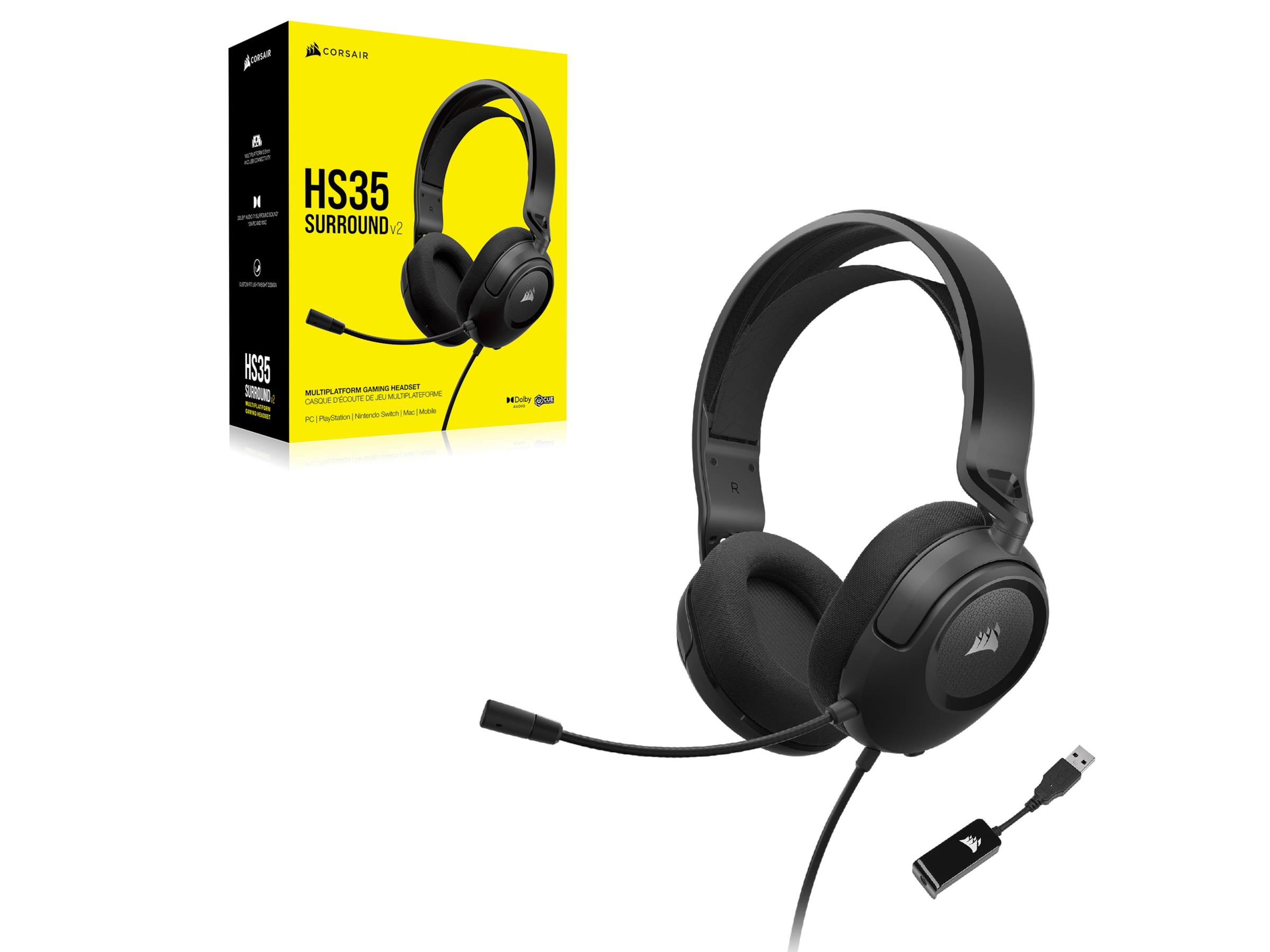 Corsair HS35 Surround v2 gamingheadset (carbon) Gaming headset