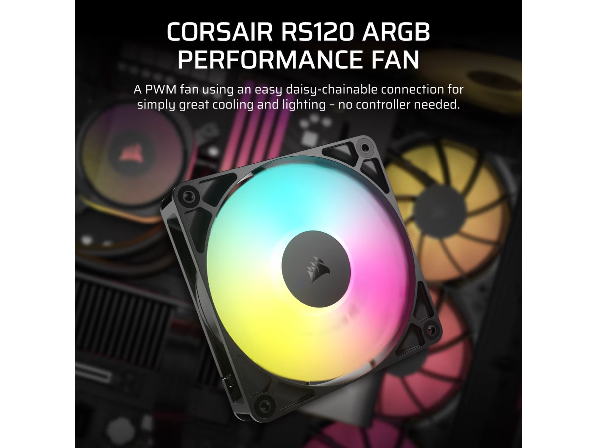 Corsair RS120 ARGB Vifte (sort) Vifter