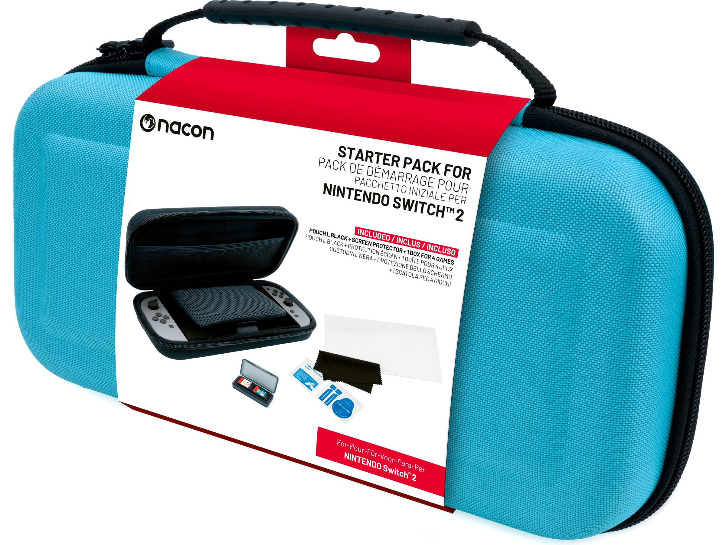 Nacon Rigid Pouch L pakke for Nintendo Switch 2 (blå) Tilbehør