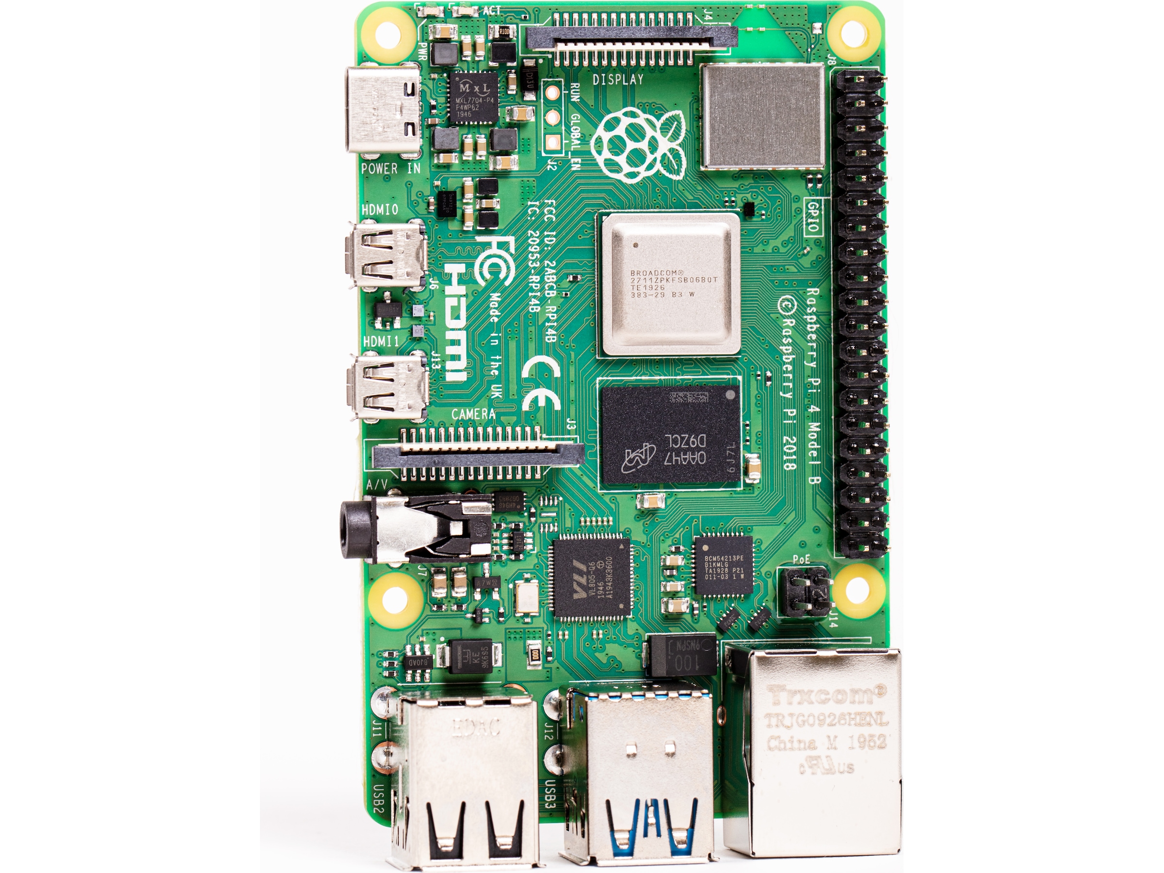 Raspberry Pi 4 Model B, 8GB RAM Integrert CPU