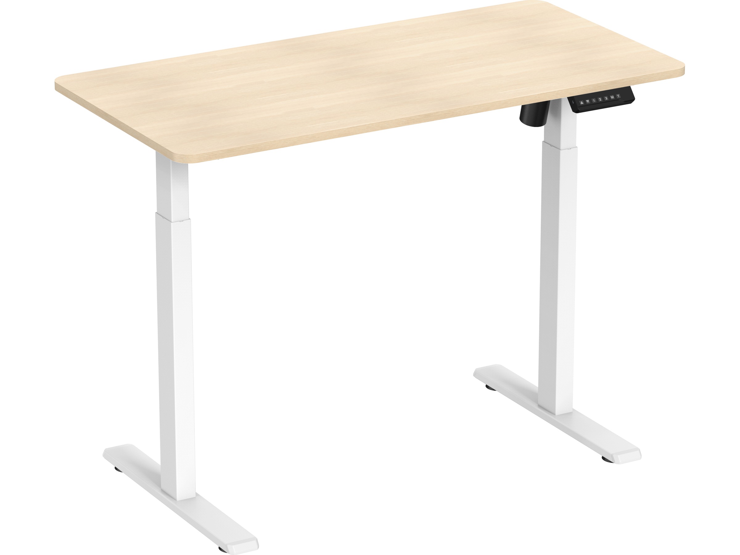 Ergonomisk Hev/Senk skrivebord 120cm (hvit/eik) Skrivebord