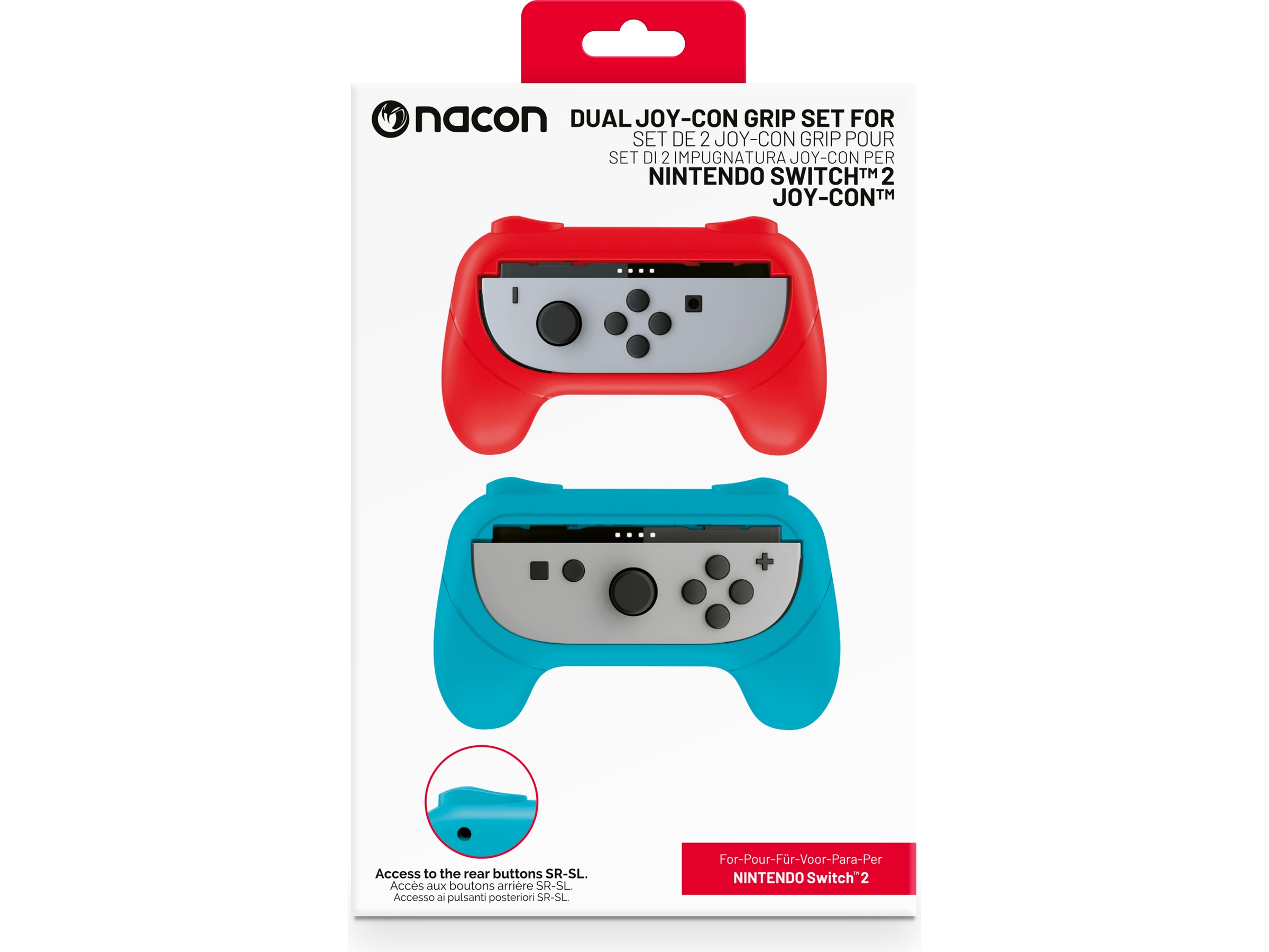 Nacon Joy-Con Grip for Nintendo Switch 2 (blå/rød) Tilbehør