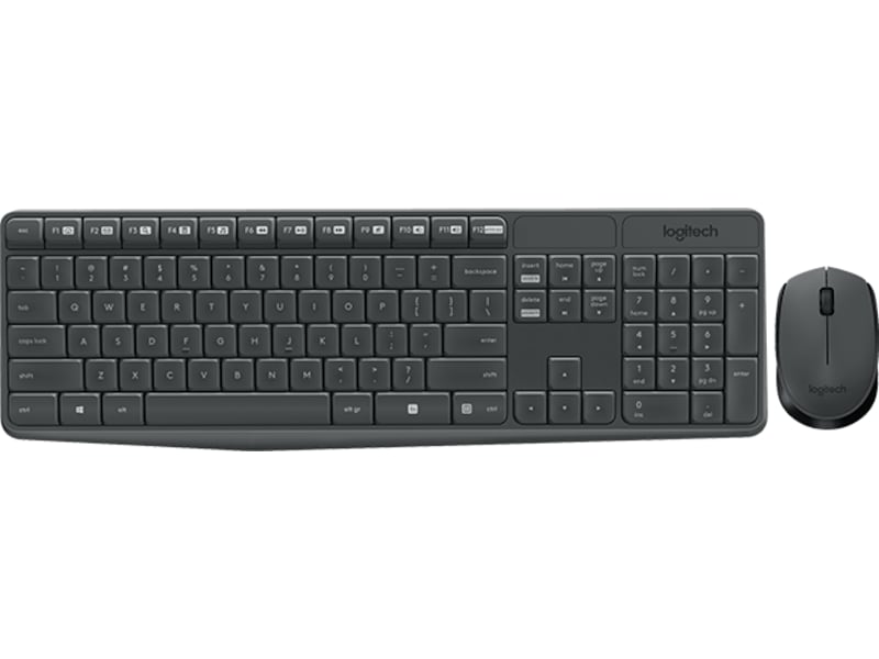 Logitech MK235 trådløst tastatur- og mussett grå Mus & tastatur -kombipakker