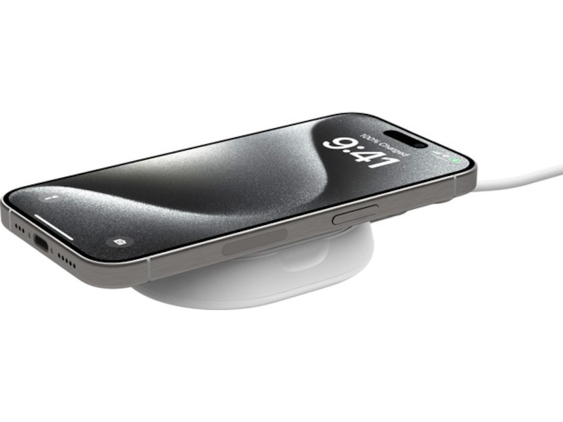 Belkin BoostCharge Pro sammenleggbart trådløs ladestativ (hvit) Trådløs lader