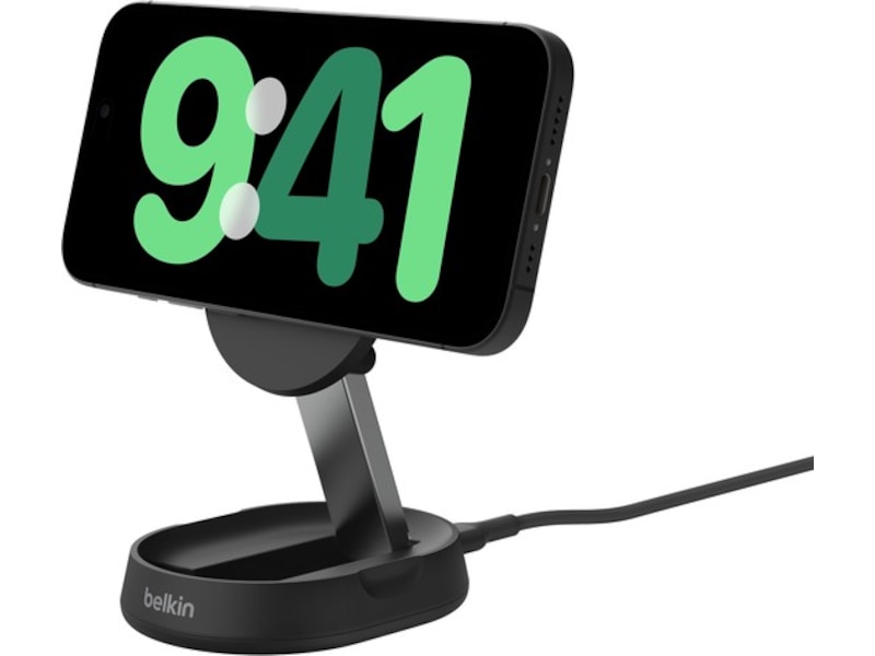 Belkin BoostCharge Pro sammenleggbart trådløs ladestativ (sort) Trådløs lader