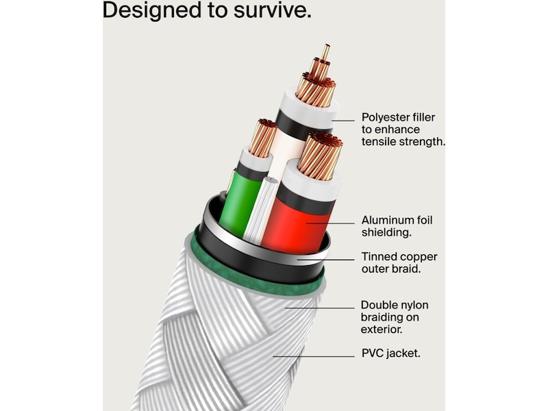 Belkin USB-C kabel 2m (hvit) USB-kabler