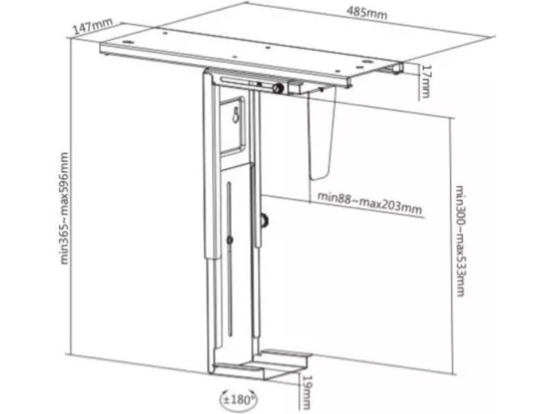 Kenson PC oppheng Solid (sort) Tilbehør til arbeidssteder og avlukker
