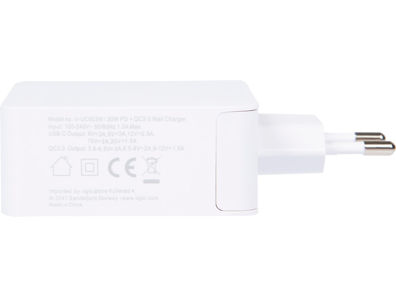 iiglo 48W Vegglader (hvit) Mobilladere