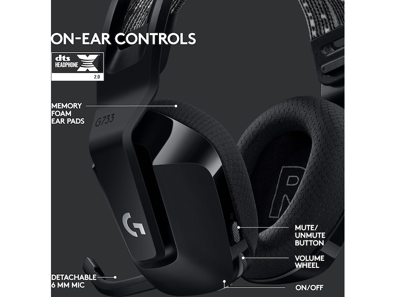 Logitech G733 LIGHTSPEED Trådløst Gaming Headset (sort) Gaming headset