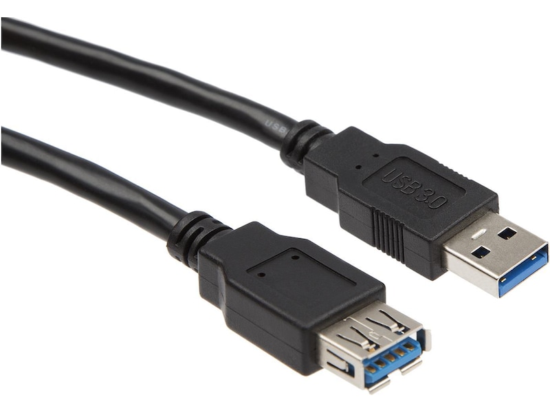 USB-A Skjøtekabel 15m (sort) USB-kabler