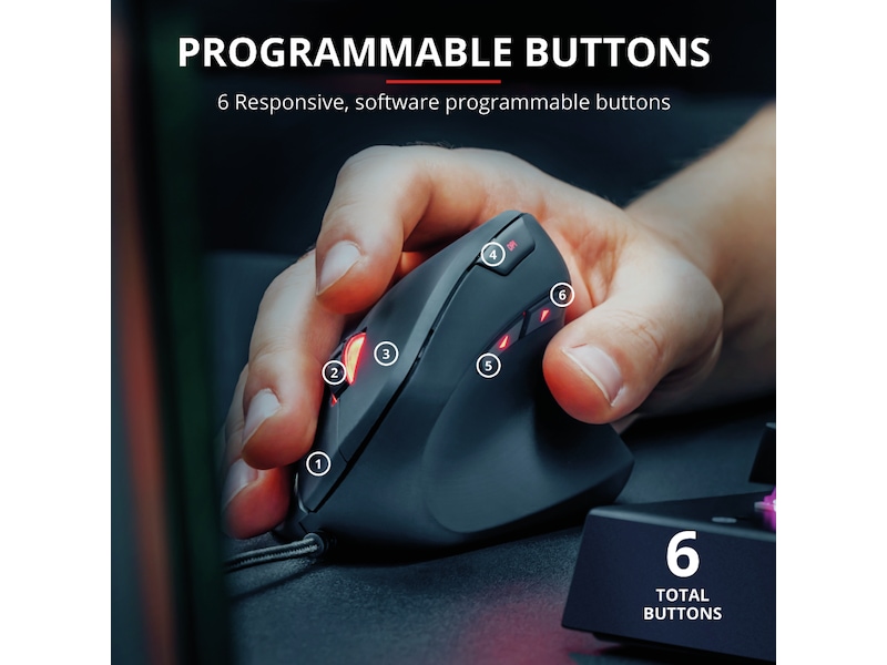 Trust GXT 144 Rexx Ergonomisk Gamingmus (sort) Gamingmus