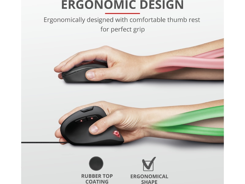Trust GXT 144 Rexx Ergonomisk Gamingmus (sort) Gamingmus