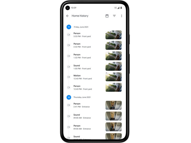Google Nest Kamera -utendørs/innendørs, batteri (hvit) Overvåkningskameraer