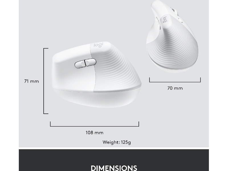 Logitech Lift Vertikal Business mus (off-white) Mus