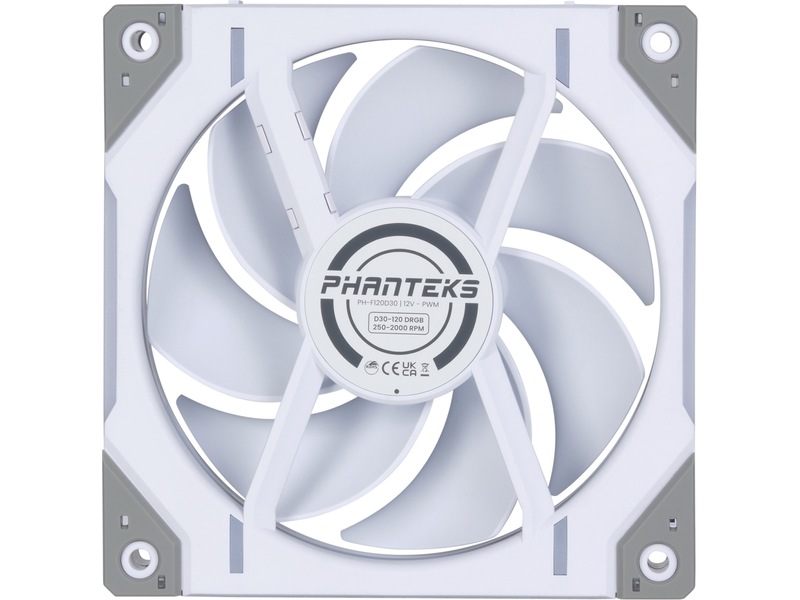 Phanteks D30 120mm PWM DRGB Vifte (hvit) Vifter