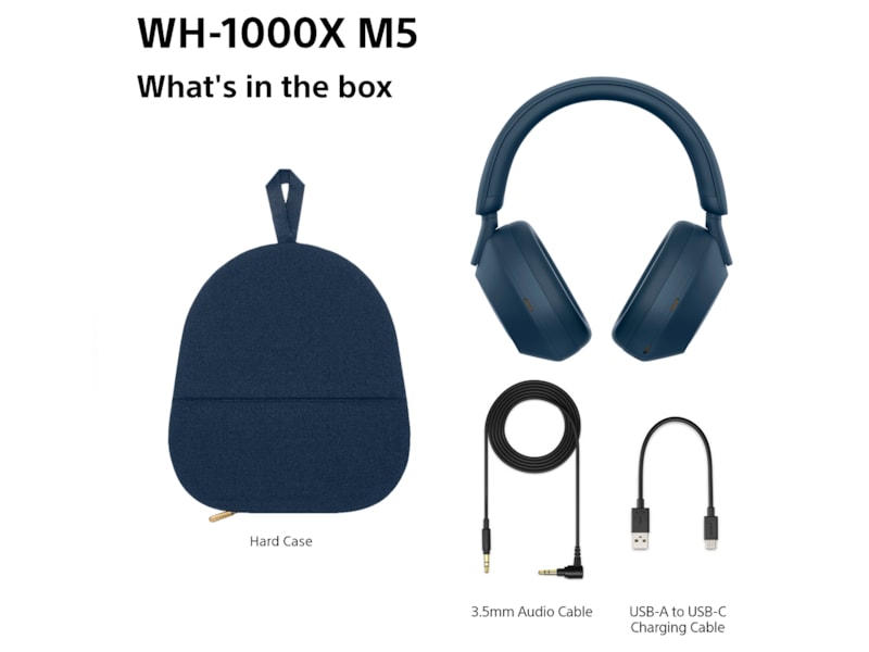 Sony WH-1000XM5 trådløse hodetelefoner, Over-Ear (blå) Hodetelefoner