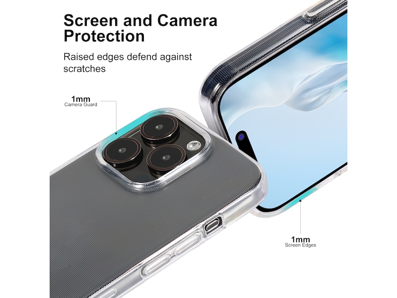 iiglo iPhone 15 Pro Silikondeksel (gjennomsiktig) Deksel til mobiltelefon