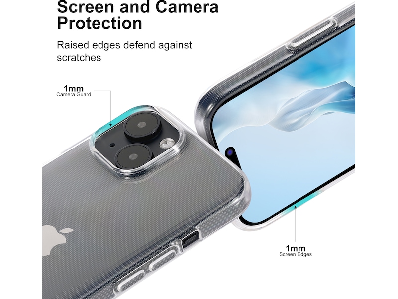 iiglo iPhone 15 / 14 Silikondeksel (gjennomsiktig) Deksel til mobiltelefon