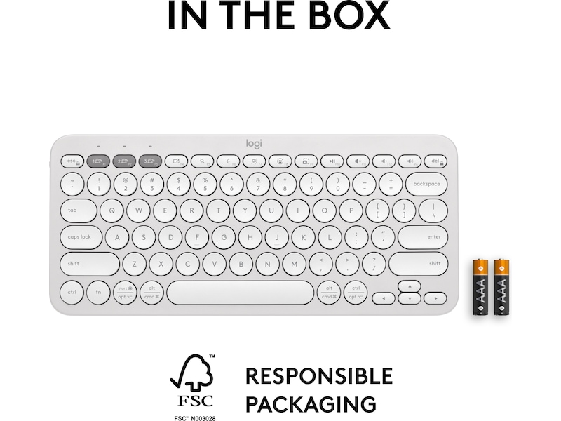 Pebble Keys 2 K380s (hvit) Tastatur