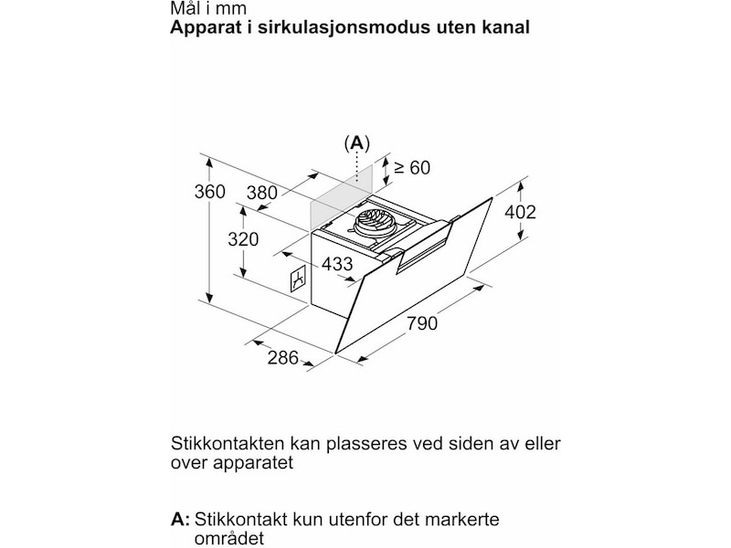 Siemens iQ300 LC87KFN60 Ventilator (sort) Veggmontert Kjøkkenvifte