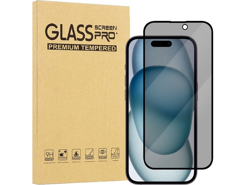 iiglo iPhone 16 Plus / 15 Plus 3D Privacy Skjermbeskytter Skjermbeskyttelse