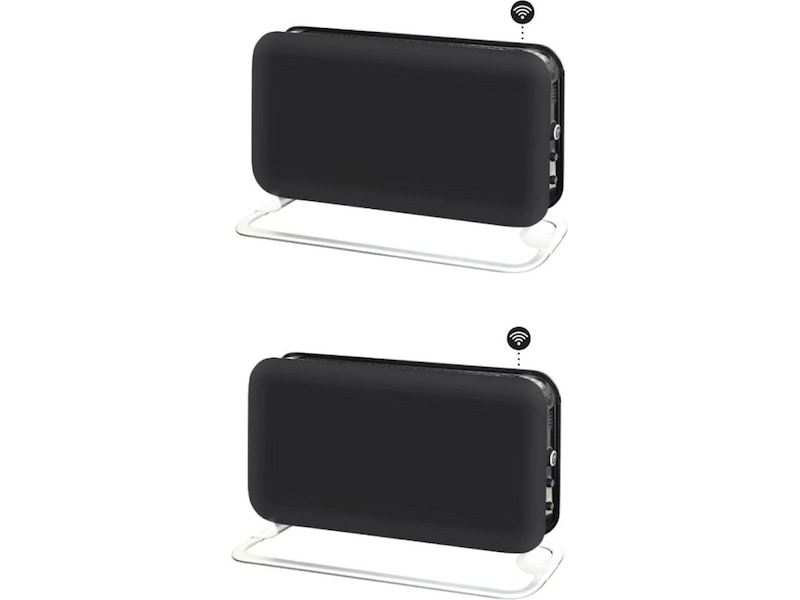 Mill WiFi gulvovn 1200W (sort) 2-pack Frittstående varmeovner