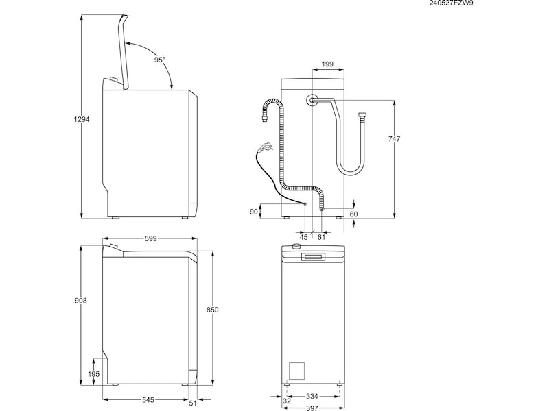 Electrolux EW6T5226C Toppmatet vaskemaskin (hvit) Vaskemaskin