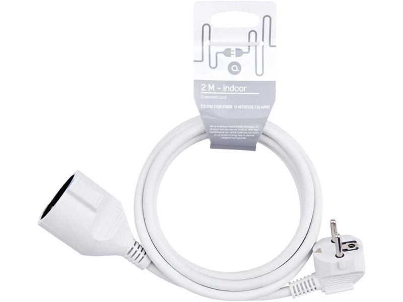 Andersson Skjøteledning 5m (hvit) Skjøtekabel & forgrener