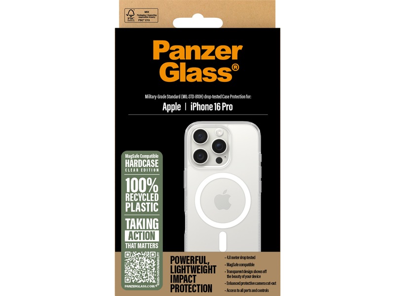 PanzerGlass iPhone 16 Pro HardCase deksel (gjennomsiktig) Deksel til mobiltelefon