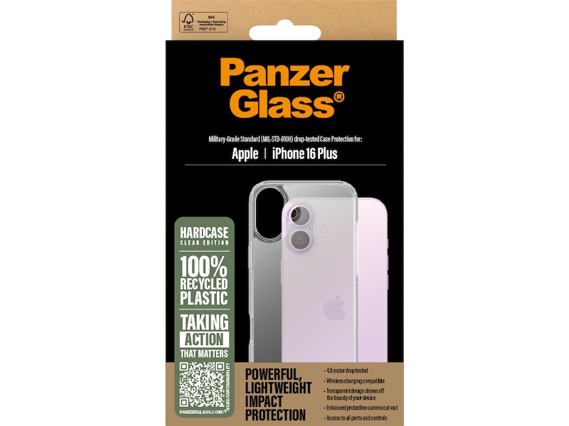 PanzerGlass iPhone 16 Plus HardCase deksel (gjennomsiktig) Deksel til mobiltelefon