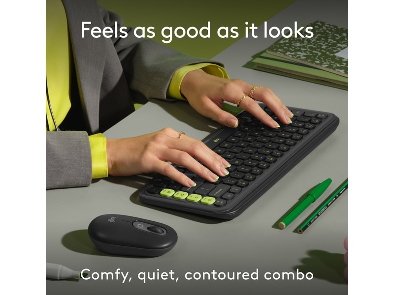 Logitech POP Icon Combo trådløs mus og tastatur (graphite) Mus & tastatur -kombipakker
