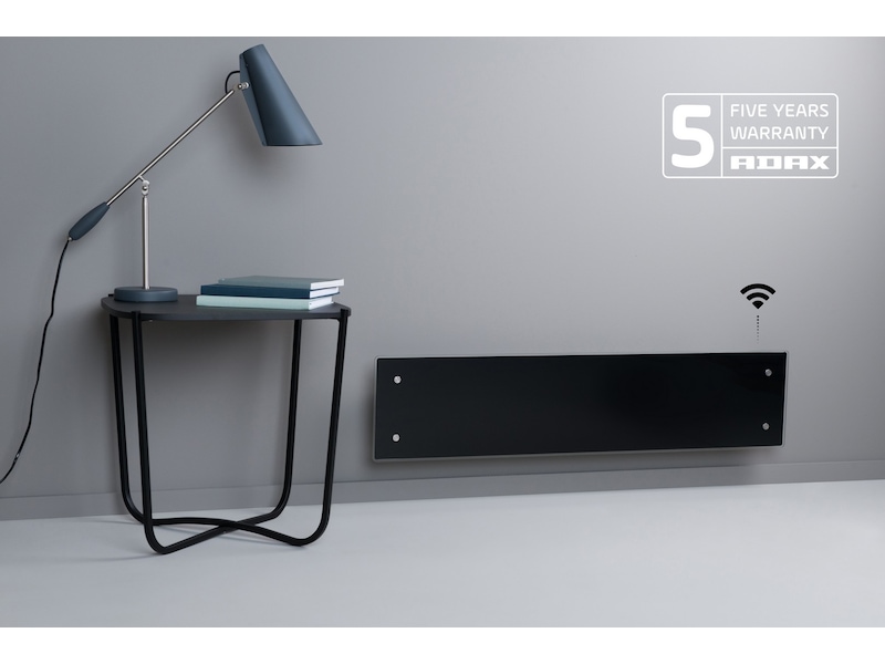 Adax Clea L WiFi panelovn glass lav 1000W (sort) Panelovner