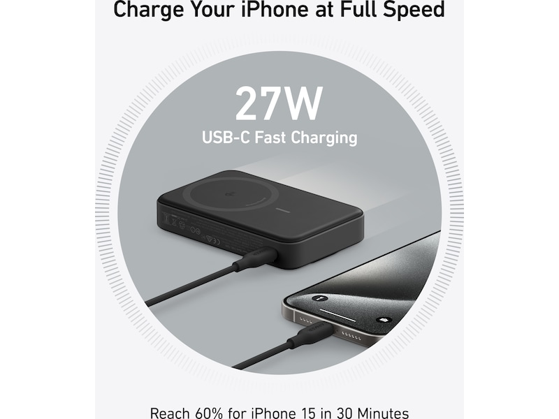 Anker MagGo Powerbank 10000mAh (sort) Powerbank