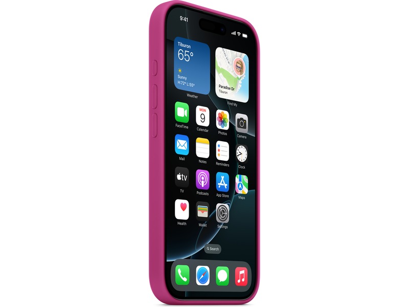 Apple iPhone 16 Pro Silikondeksel (fuksia) Deksel til mobiltelefon