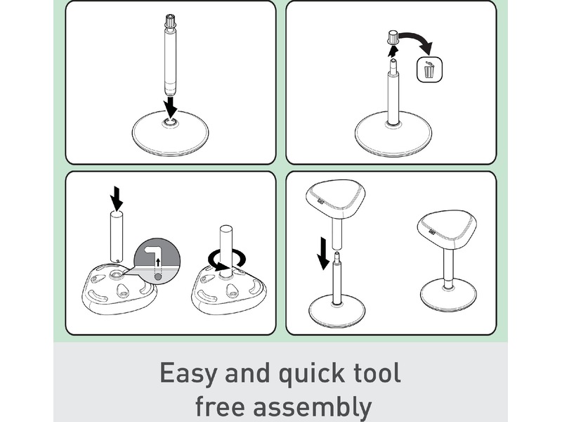 Leitz Ergo Active Balansestol sitt/stå, komfortsete, høyde 57-82 cm Kontorstoler