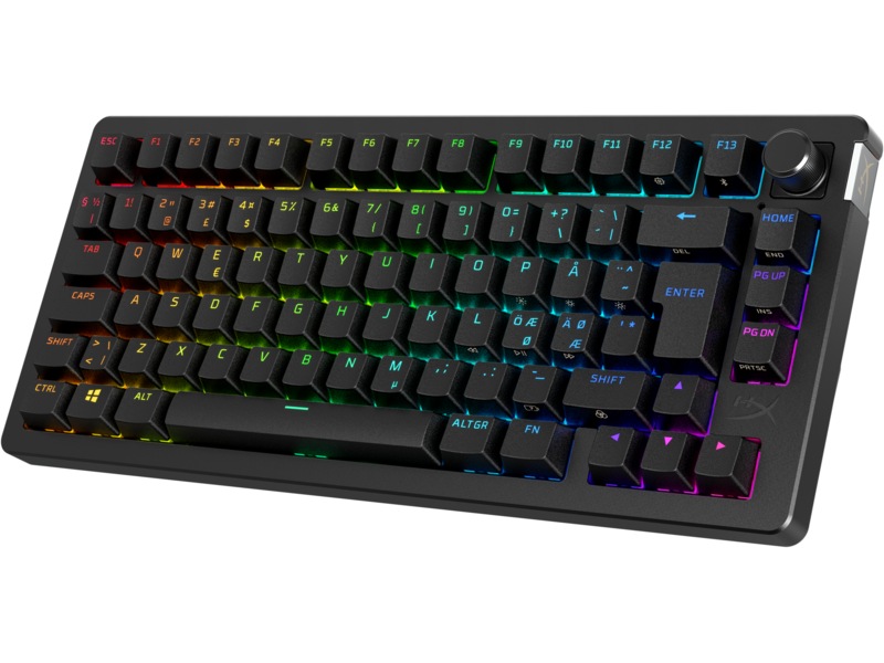HyperX Alloy Rise 75 trådløst gamingtastatur (sort) Gamingtastatur
