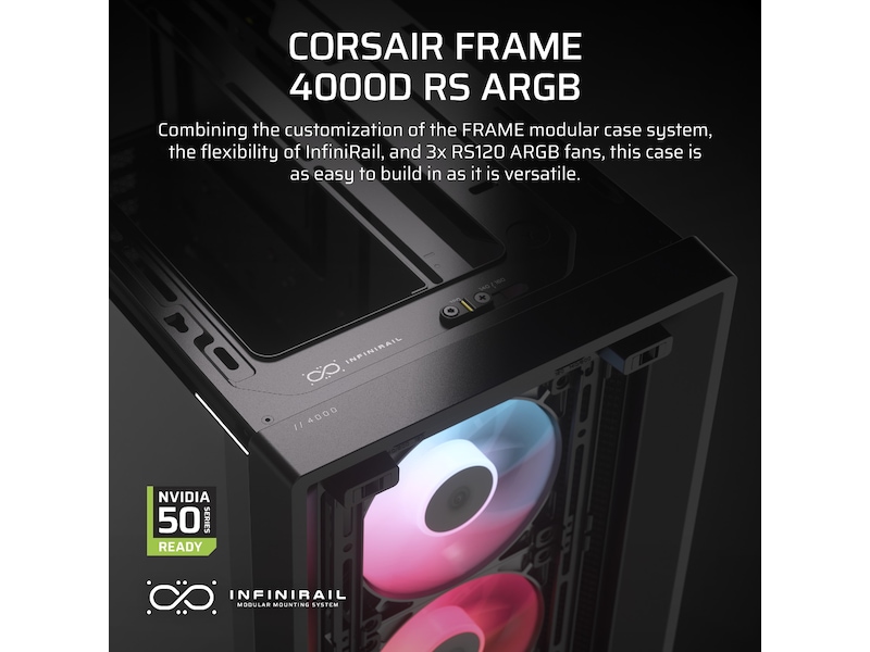Corsair FRAME 4000D ARGB Mid-Tower (sort) Midi tower