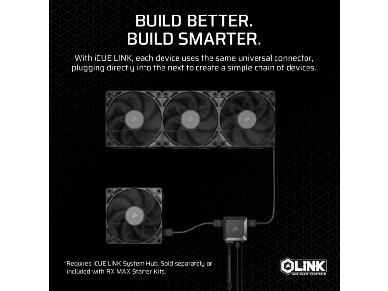 Corsair iCUE LINK RX140 MAX Vifte (sort) Vifter