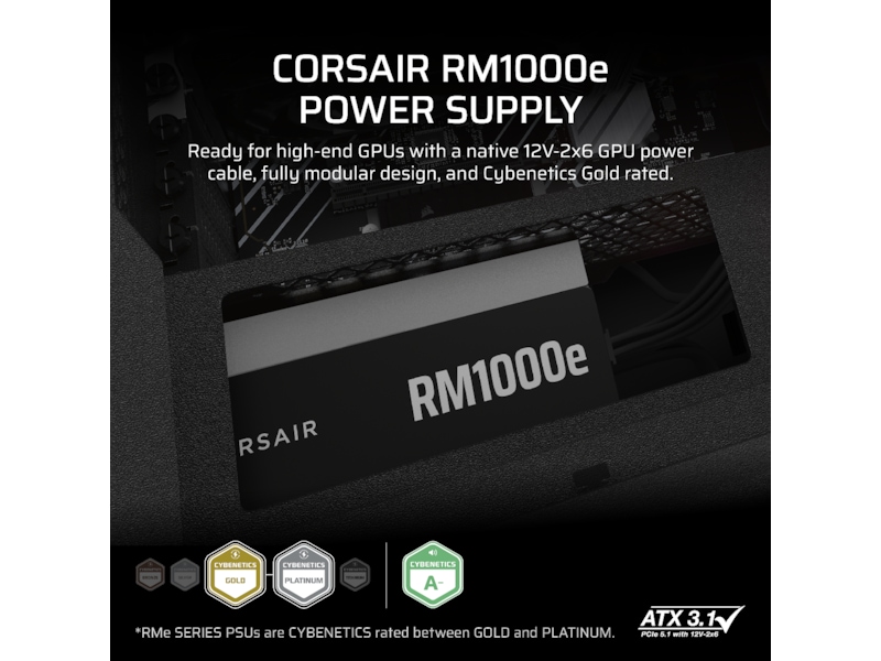Corsair RMe Series RM1000e PSU (sort) Enheter