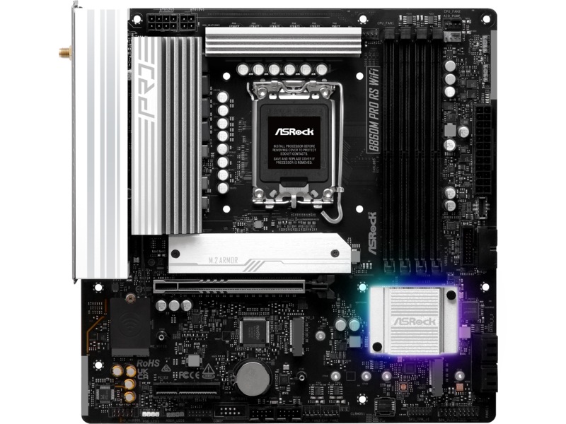 ASRock B860M Pro RS WiFi Hovedkort Intel Socket