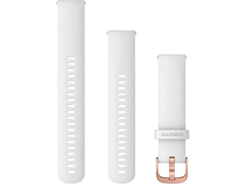 Garmin QuickRelease Silikonreim 20mm (hvit/rosegull) Reim