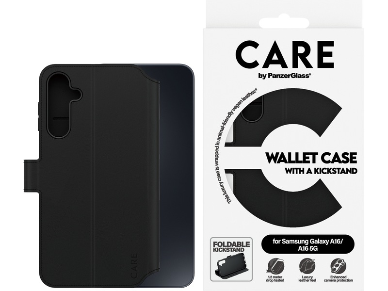 PanzerGlass CARE Galaxy A16/A16 5G Lommebokdeksel (sort) Deksel til mobiltelefon