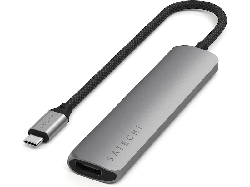 Satechi 6-i-1 Slim Multiport docking (stellargrå) Dockingstasjon & USB-HUB