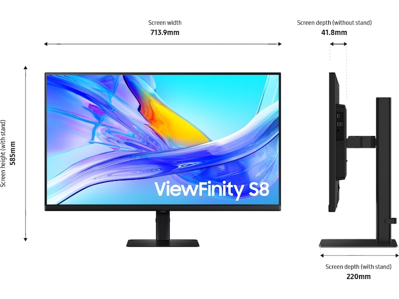 Samsung 32" ViewFinity S8 4K skjerm S32D800 Skjermer
