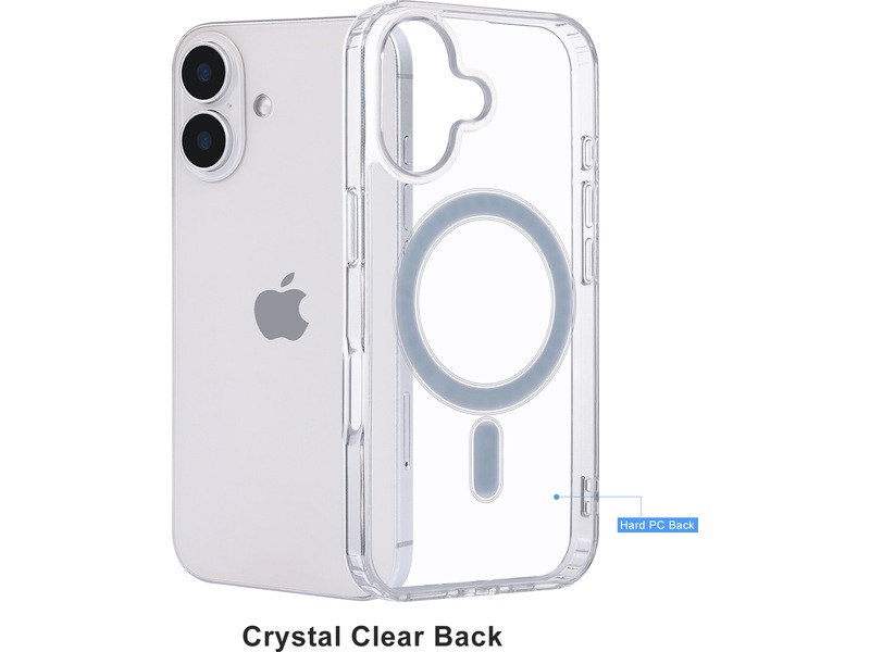 iiglo iPhone 16 Magnetic Clear Case (gjennomsiktig) Deksel til mobiltelefon