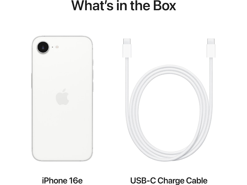 iPhone 16e 128GB (hvit) Mobiltelefoner