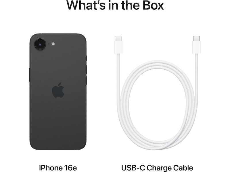 iPhone 16e 128GB (sort) Mobiltelefoner