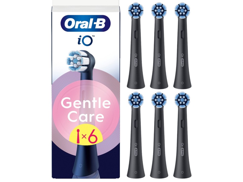 Oral-B iO Gentle Care Børstehoder 6 stk (sort) Tannbørstehoder