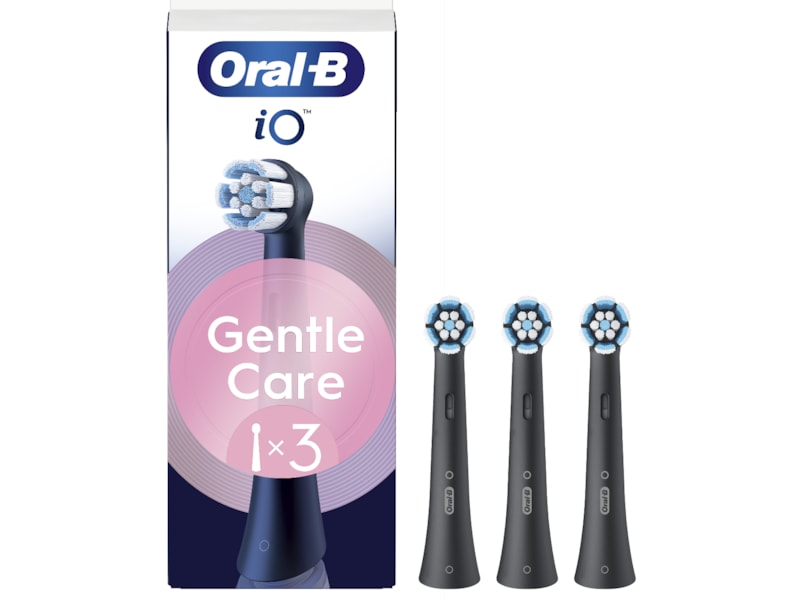 Oral-B iO Gentle Care Børstehoder 3 stk (sort) Tannbørstehoder